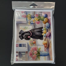 Load image into Gallery viewer, Decorating Easter Giant Schnauzer Greeting Cards - Blank Note Cards – 8-Pack of Artist-Designed Cards with Envelopes