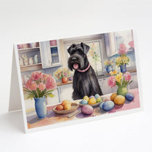 Load image into Gallery viewer, Decorating Easter Giant Schnauzer Greeting Cards - Blank Note Cards – 8-Pack of Artist-Designed Cards with Envelopes