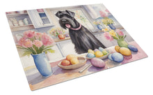 Load image into Gallery viewer, Decorating Easter Giant Schnauzer Glass Cutting Boards – Durable, Decorative Kitchen Art