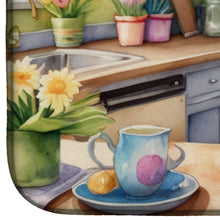 Load image into Gallery viewer, Decorating Easter Goldendoodle Dish Drying Mat