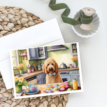 Load image into Gallery viewer, Decorating Easter Goldendoodle Greeting Cards - Blank Note Cards – 8-Pack of Artist-Designed Cards with Envelopes