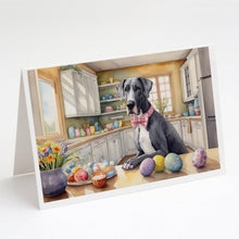 Load image into Gallery viewer, Decorating Easter Great Dane Greeting Cards - Blank Note Cards – 8-Pack of Artist-Designed Cards with Envelopes