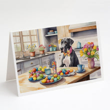 Load image into Gallery viewer, Decorating Easter Great Dane Greeting Cards - Blank Note Cards – 8-Pack of Artist-Designed Cards with Envelopes