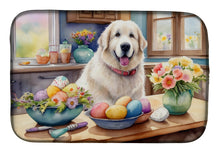 Load image into Gallery viewer, Decorating Easter Great Pyrenees Dish Drying Mat