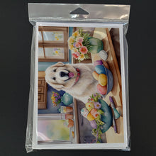 Load image into Gallery viewer, Decorating Easter Great Pyrenees Greeting Cards - Blank Note Cards – 8-Pack of Artist-Designed Cards with Envelopes