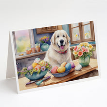 Load image into Gallery viewer, Decorating Easter Great Pyrenees Greeting Cards - Blank Note Cards – 8-Pack of Artist-Designed Cards with Envelopes