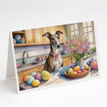 Load image into Gallery viewer, Decorating Easter Greyhound Greeting Cards - Blank Note Cards – 8-Pack of Artist-Designed Cards with Envelopes