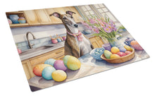 Load image into Gallery viewer, Decorating Easter Greyhound Glass Cutting Boards – Durable, Decorative Kitchen Art