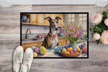 Load image into Gallery viewer, Decorating Easter Greyhound Doormat