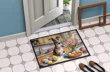 Load image into Gallery viewer, Decorating Easter Greyhound Doormat