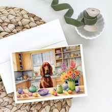 Load image into Gallery viewer, Decorating Easter Irish Setter Greeting Cards - Blank Note Cards – 8-Pack of Artist-Designed Cards with Envelopes