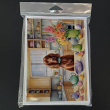 Load image into Gallery viewer, Decorating Easter Irish Setter Greeting Cards - Blank Note Cards – 8-Pack of Artist-Designed Cards with Envelopes