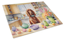 Load image into Gallery viewer, Decorating Easter Irish Setter Glass Cutting Boards – Durable, Decorative Kitchen Art