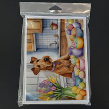 Load image into Gallery viewer, Decorating Easter Irish Terrier Greeting Cards - Blank Note Cards – 8-Pack of Artist-Designed Cards with Envelopes