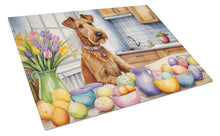 Load image into Gallery viewer, Decorating Easter Irish Terrier Glass Cutting Boards – Durable, Decorative Kitchen Art