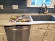 Load image into Gallery viewer, Decorating Easter Italian Greyhound Dish Drying Mat