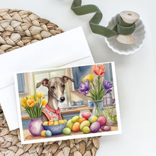 Load image into Gallery viewer, Decorating Easter Italian Greyhound Greeting Cards - Blank Note Cards – 8-Pack of Artist-Designed Cards with Envelopes