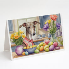 Load image into Gallery viewer, Decorating Easter Italian Greyhound Greeting Cards - Blank Note Cards – 8-Pack of Artist-Designed Cards with Envelopes