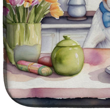 Load image into Gallery viewer, Decorating Easter Jack Russell Terrier Dish Drying Mat