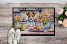 Load image into Gallery viewer, Decorating Easter Jack Russell Terrier Doormat
