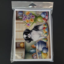 Load image into Gallery viewer, Decorating Easter Japanese Chin Greeting Cards - Blank Note Cards – 8-Pack of Artist-Designed Cards with Envelopes