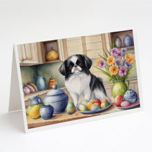 Load image into Gallery viewer, Decorating Easter Japanese Chin Greeting Cards - Blank Note Cards – 8-Pack of Artist-Designed Cards with Envelopes