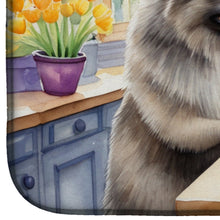 Load image into Gallery viewer, Decorating Easter Keeshond Dish Drying Mat