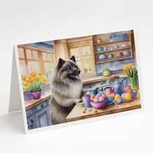 Load image into Gallery viewer, Decorating Easter Keeshond Greeting Cards - Blank Note Cards – 8-Pack of Artist-Designed Cards with Envelopes