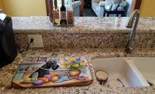 Load image into Gallery viewer, Decorating Easter Kerry Blue Terrier Dish Drying Mat
