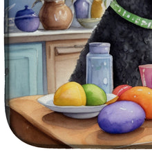 Load image into Gallery viewer, Decorating Easter Kerry Blue Terrier Dish Drying Mat