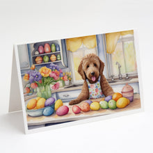 Load image into Gallery viewer, Decorating Easter Labradoodle Greeting Cards - Blank Note Cards – 8-Pack of Artist-Designed Cards with Envelopes
