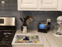 Load image into Gallery viewer, Decorating Easter Black Labrador Retriever Glass Cutting Boards – Durable, Decorative Kitchen Art
