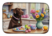 Load image into Gallery viewer, Decorating Easter Chocolate Labrador Retriever Dish Drying Mat