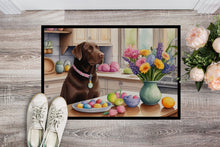 Load image into Gallery viewer, Decorating Easter Chocolate Labrador Retriever Doormat