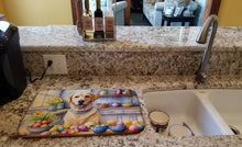 Load image into Gallery viewer, Decorating Easter Yellow Labrador Retriever Dish Drying Mat
