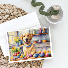 Load image into Gallery viewer, Decorating Easter Yellow Labrador Retriever Greeting Cards - Blank Note Cards – 8-Pack of Artist-Designed Cards with Envelopes