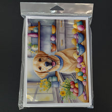 Load image into Gallery viewer, Decorating Easter Yellow Labrador Retriever Greeting Cards - Blank Note Cards – 8-Pack of Artist-Designed Cards with Envelopes