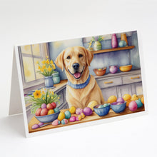 Load image into Gallery viewer, Decorating Easter Yellow Labrador Retriever Greeting Cards - Blank Note Cards – 8-Pack of Artist-Designed Cards with Envelopes