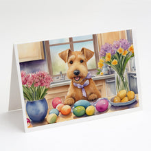 Load image into Gallery viewer, Decorating Easter Lakeland Terrier Greeting Cards - Blank Note Cards – 8-Pack of Artist-Designed Cards with Envelopes