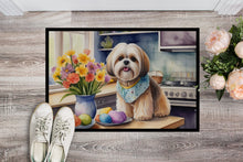 Load image into Gallery viewer, Decorating Easter Lhasa Apso Doormat