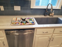 Load image into Gallery viewer, Decorating Easter Manchester Terrier Dish Drying Mat