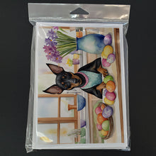 Load image into Gallery viewer, Decorating Easter Manchester Terrier Greeting Cards - Blank Note Cards – 8-Pack of Artist-Designed Cards with Envelopes