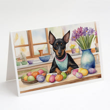 Load image into Gallery viewer, Decorating Easter Manchester Terrier Greeting Cards - Blank Note Cards – 8-Pack of Artist-Designed Cards with Envelopes