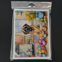 Load image into Gallery viewer, Decorating Easter Mastiff Greeting Cards - Blank Note Cards – 8-Pack of Artist-Designed Cards with Envelopes