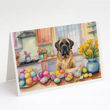 Load image into Gallery viewer, Decorating Easter Mastiff Greeting Cards - Blank Note Cards – 8-Pack of Artist-Designed Cards with Envelopes