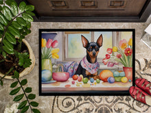 Load image into Gallery viewer, Decorating Easter Miniature Pinscher Doormat-24x36 Indoor / Outdoor Rug | Made in USA