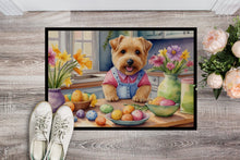 Load image into Gallery viewer, Decorating Easter Norfolk Terrier Doormat