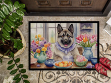 Load image into Gallery viewer, Decorating Easter Norwegian Elkhound Doormat