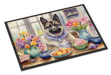Load image into Gallery viewer, Decorating Easter Norwegian Elkhound Doormat