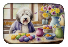 Load image into Gallery viewer, Decorating Easter Old English Sheepdog Dish Drying Mat